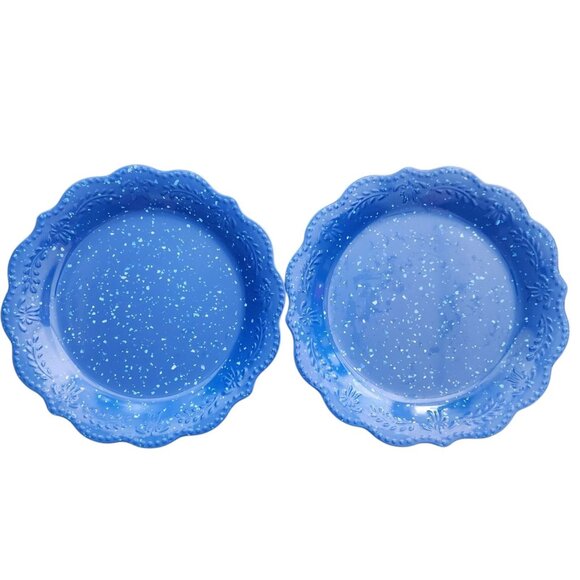 Pioneer Woman 4 Lunch/Salad Plates 4 Bowls Splatter Print Blue and Teal - Picture 3 of 6